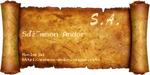 Sámson Andor névjegykártya